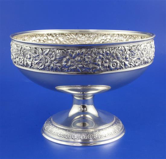 A 20th century sterling silver pedestal fruit bowl, 22 oz.